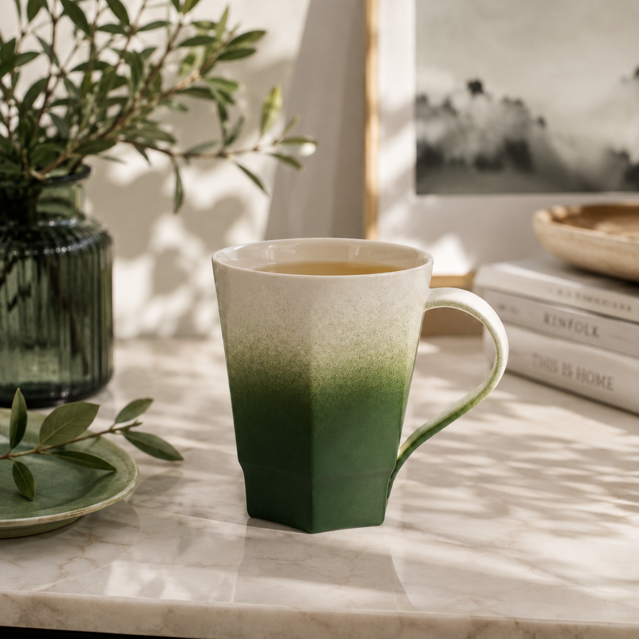 Singular Green Gradient Ceramic Mug