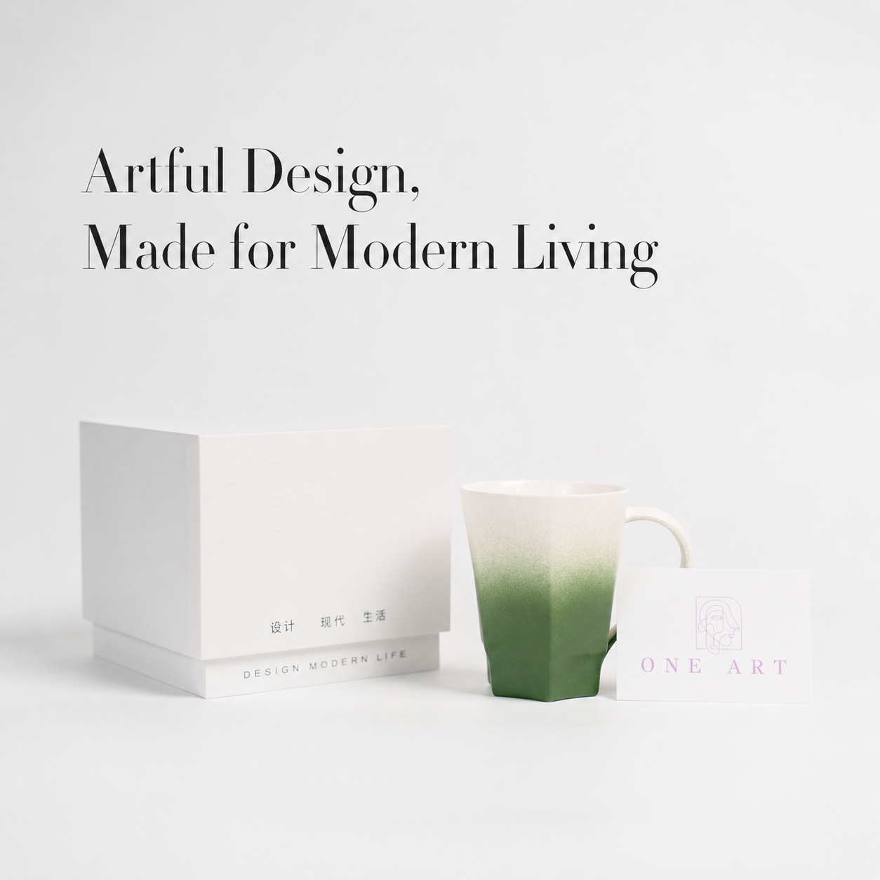 Singular Green Gradient Ceramic Mug