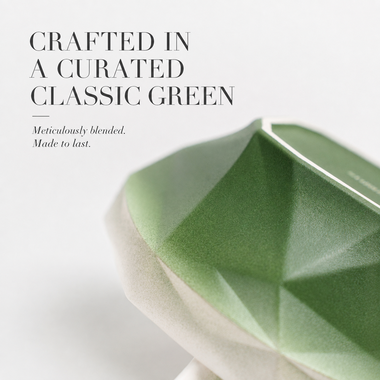 Folded Surface Ceramic Bowl (Green)