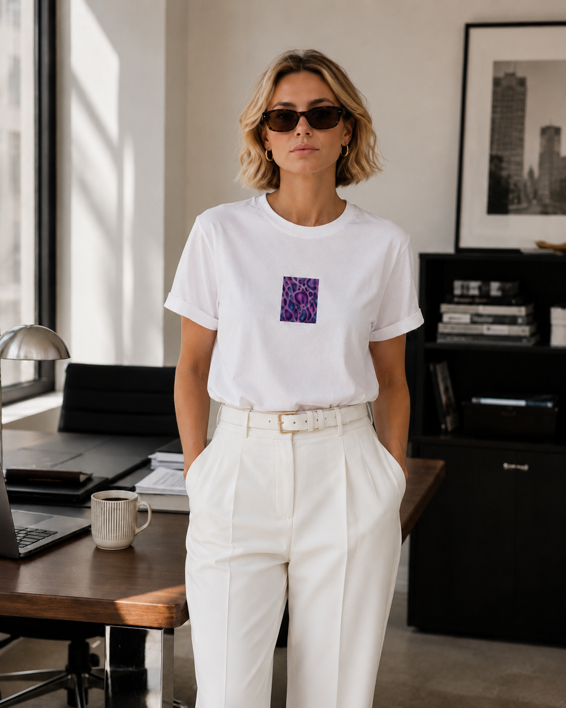 Violet Abstract Organic T-Shirt