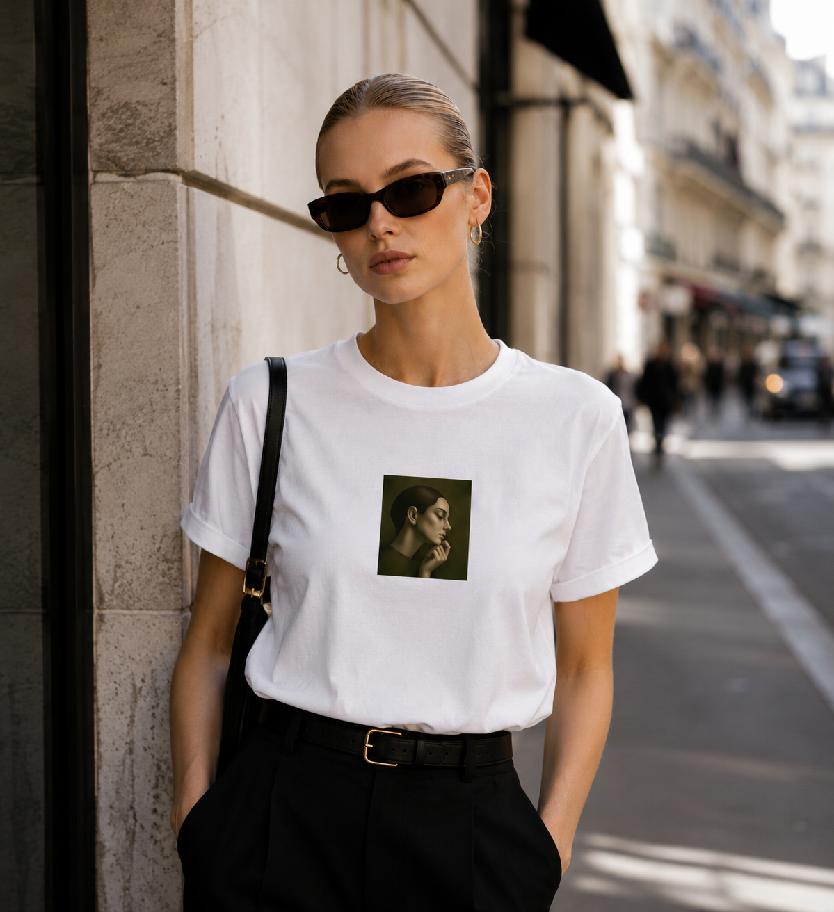 Minimal Portrait Organic Cotton Tee (Green)