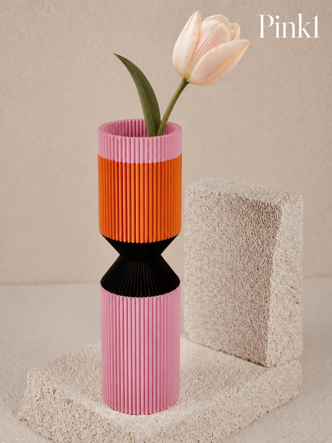 Modern Designer Vase — Minimalist Artistic Flower Vase (Pink1)