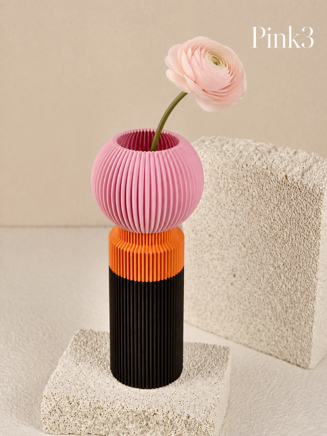 Modern Designer Vase — Minimalist Artistic Flower Vase (Pink3)