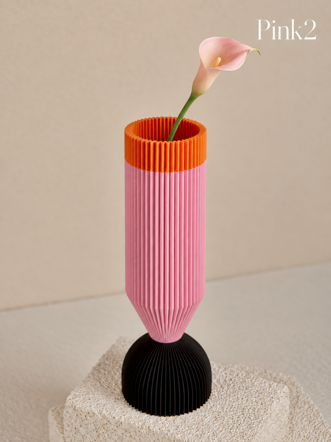 Modern Designer Vase — Minimalist Artistic Flower Vase (Pink2)