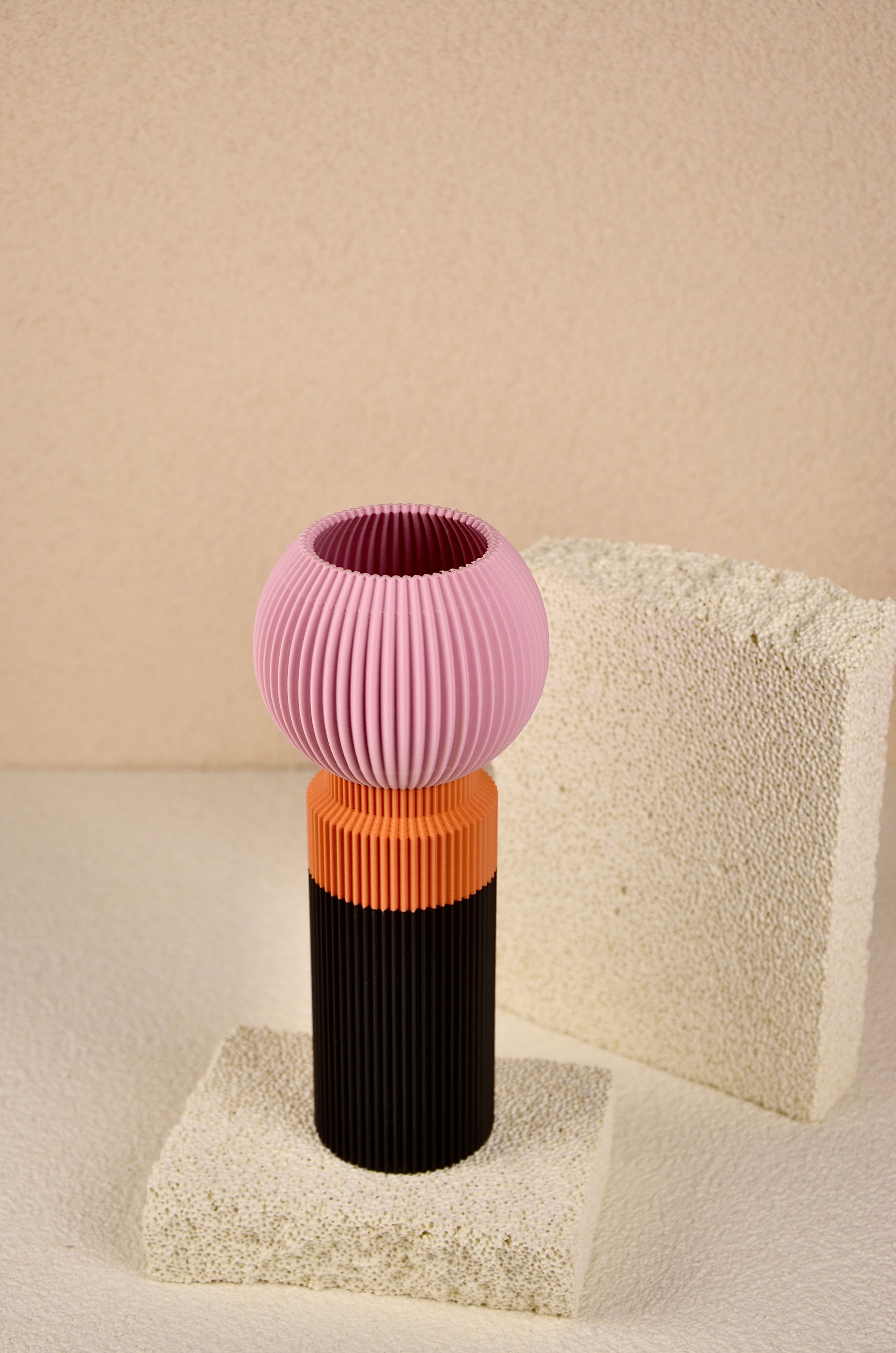 Modern Designer Vase — Minimalist Artistic Flower Vase (Pink3)