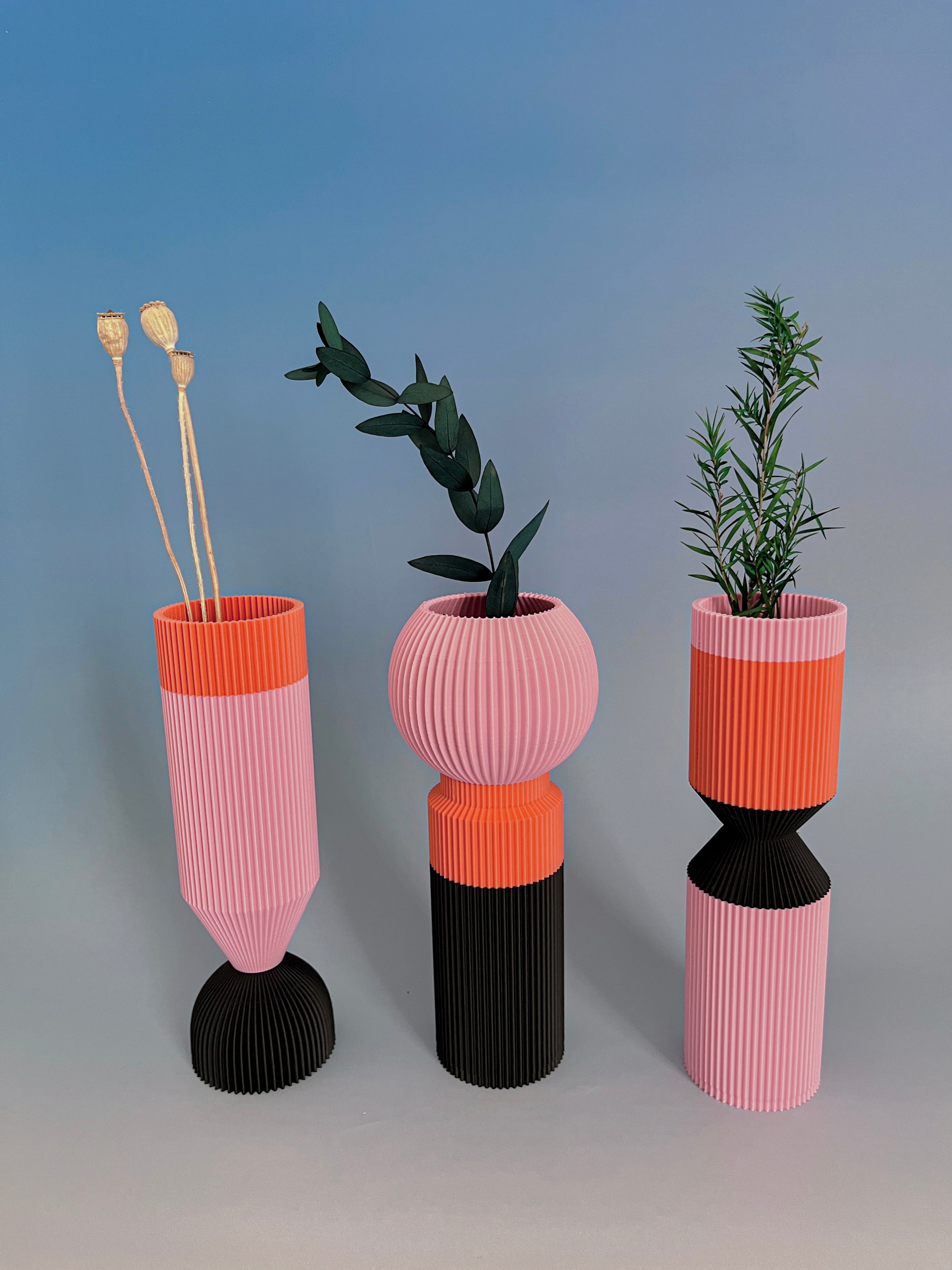 Modern Designer Vase — Minimalist Artistic Flower Vase (Pink1)