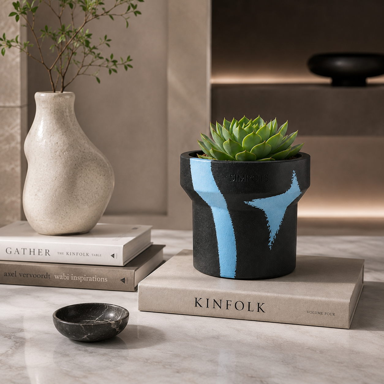 Flow Within: One-of-a-Kind Stone Planter (Large)