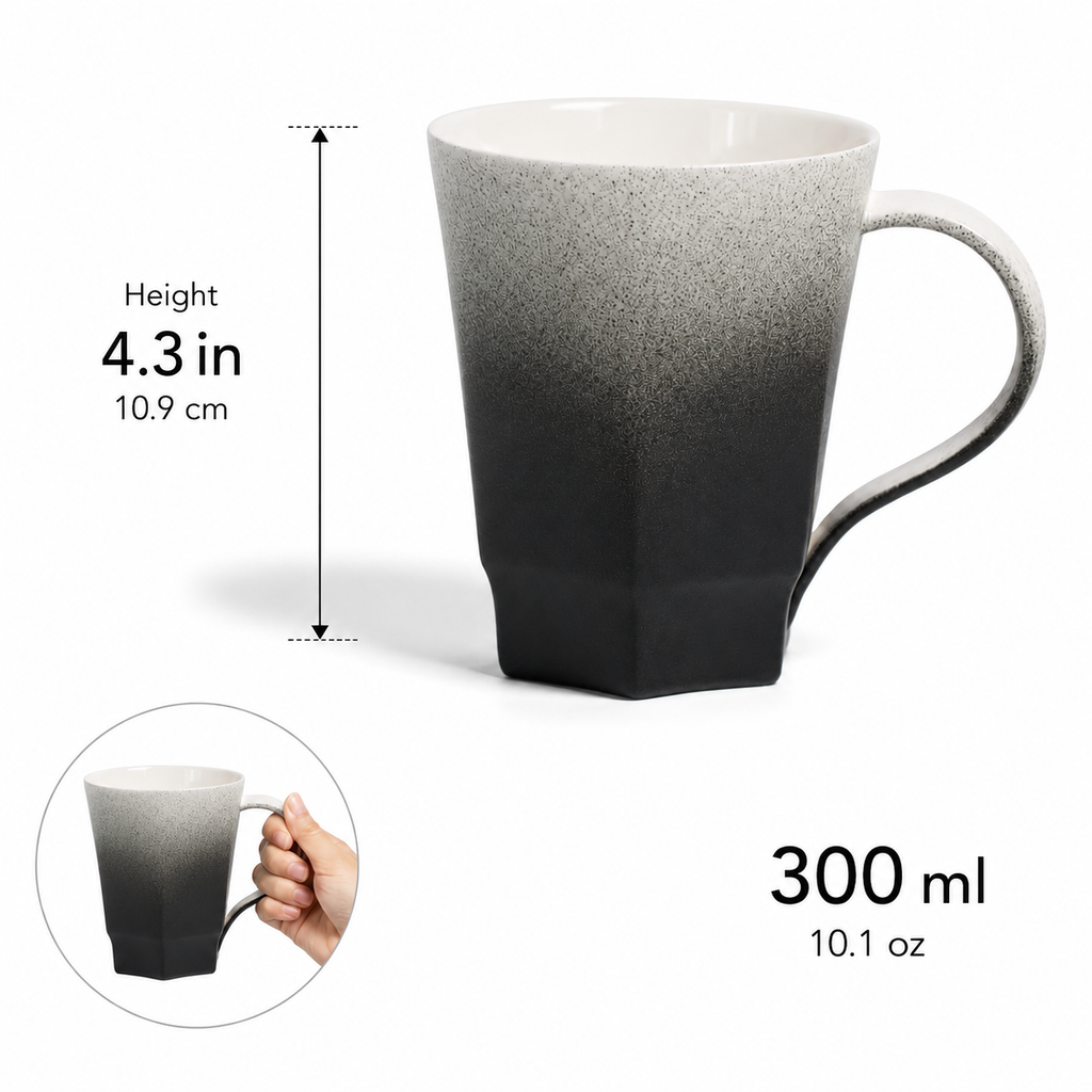 Singular Black Gradient Ceramic Mug