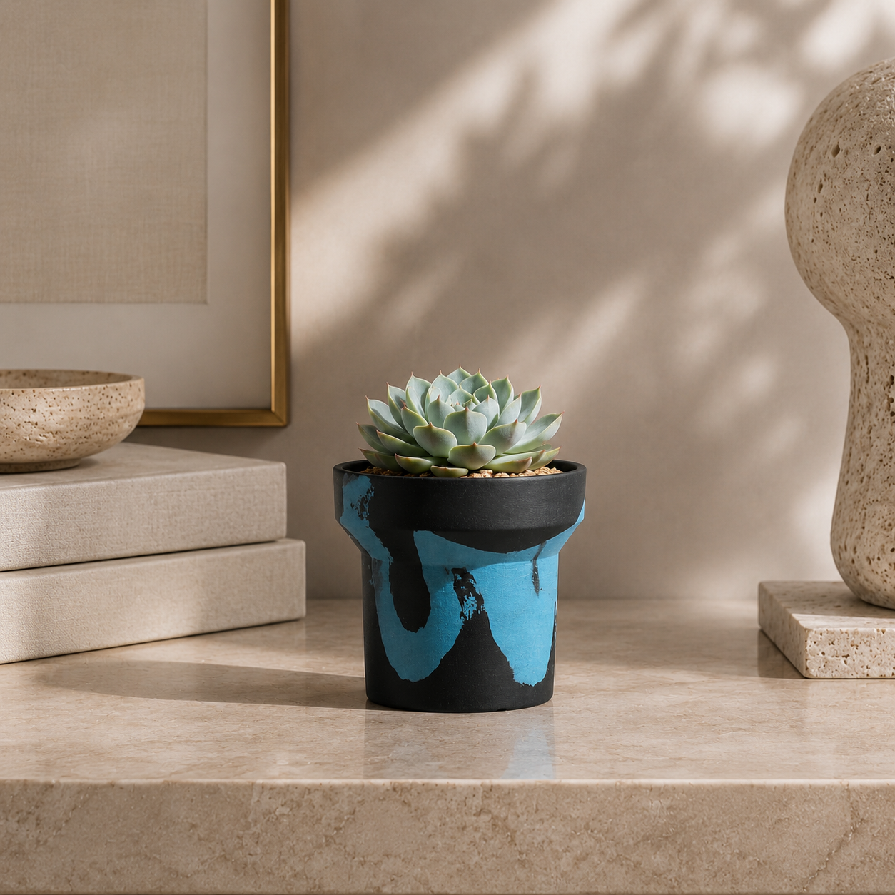 Flow Within: One-of-a-Kind Stone Planter (Small)