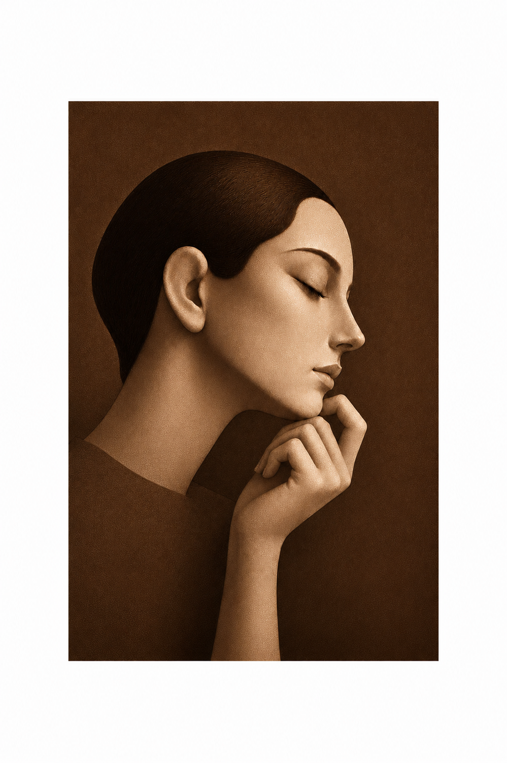 Silent Muse | Wearable Art T-Shirt (brown)