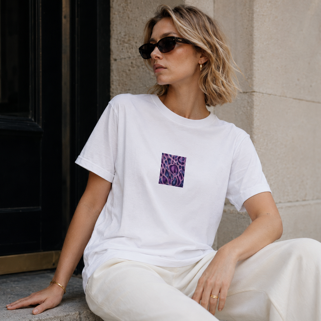 Violet Abstract Organic T-Shirt