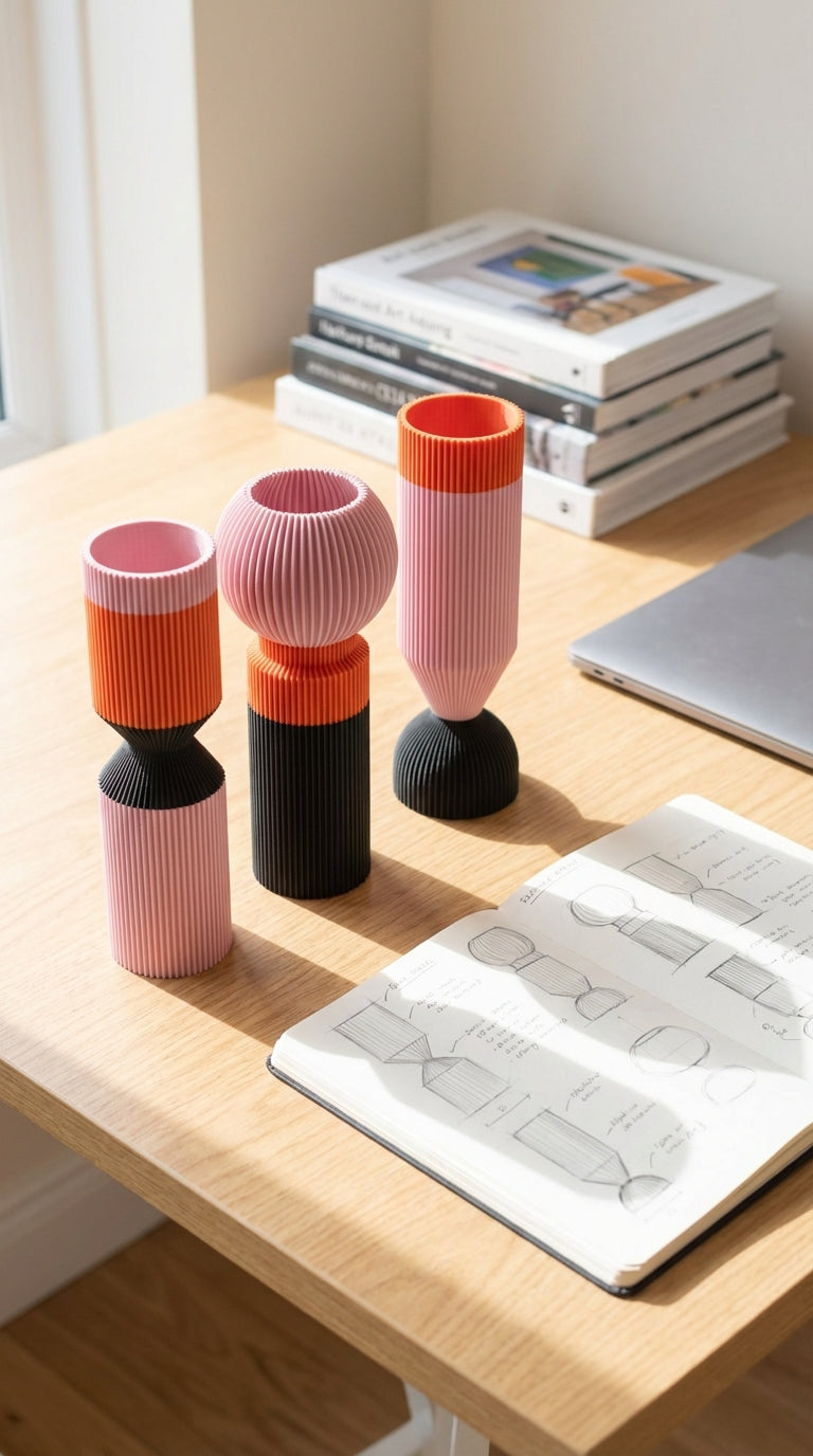 Modern Designer Vase — Minimalist Artistic Flower Vase (Pink2)