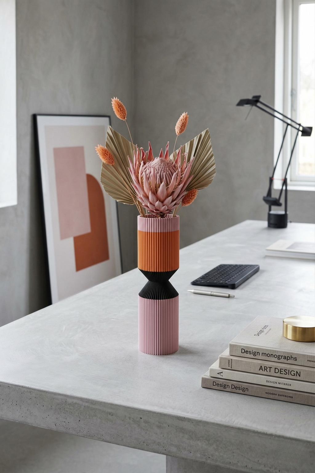 Modern Designer Vase — Minimalist Artistic Flower Vase (Pink1)
