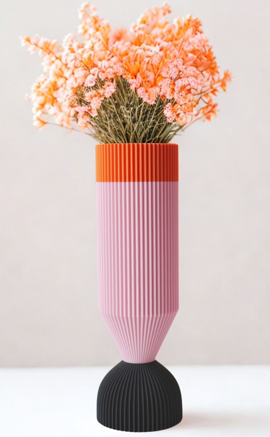Modern Designer Vase — Minimalist Artistic Flower Vase (Pink3)