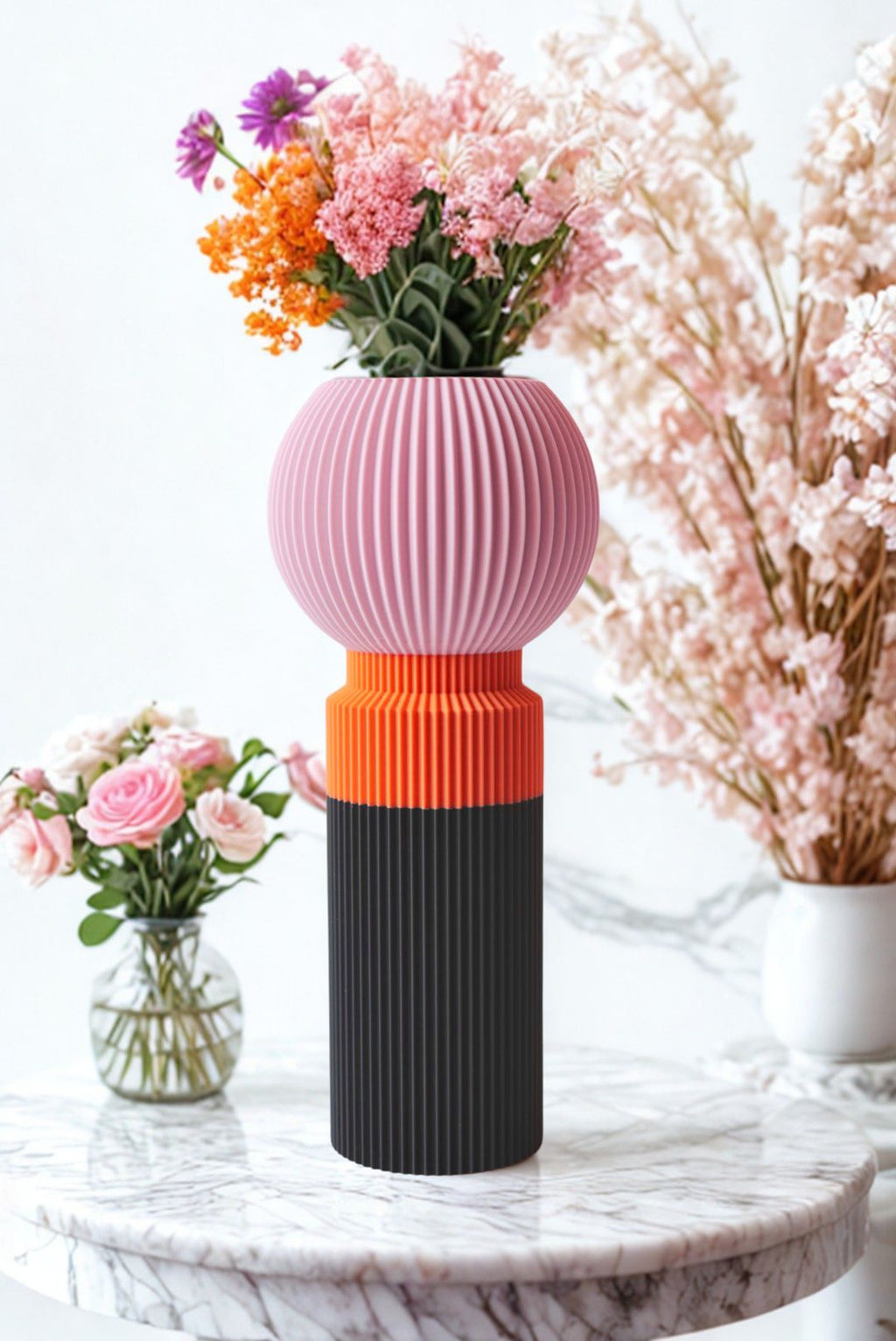 Modern Designer Vase — Minimalist Artistic Flower Vase (Pink2)