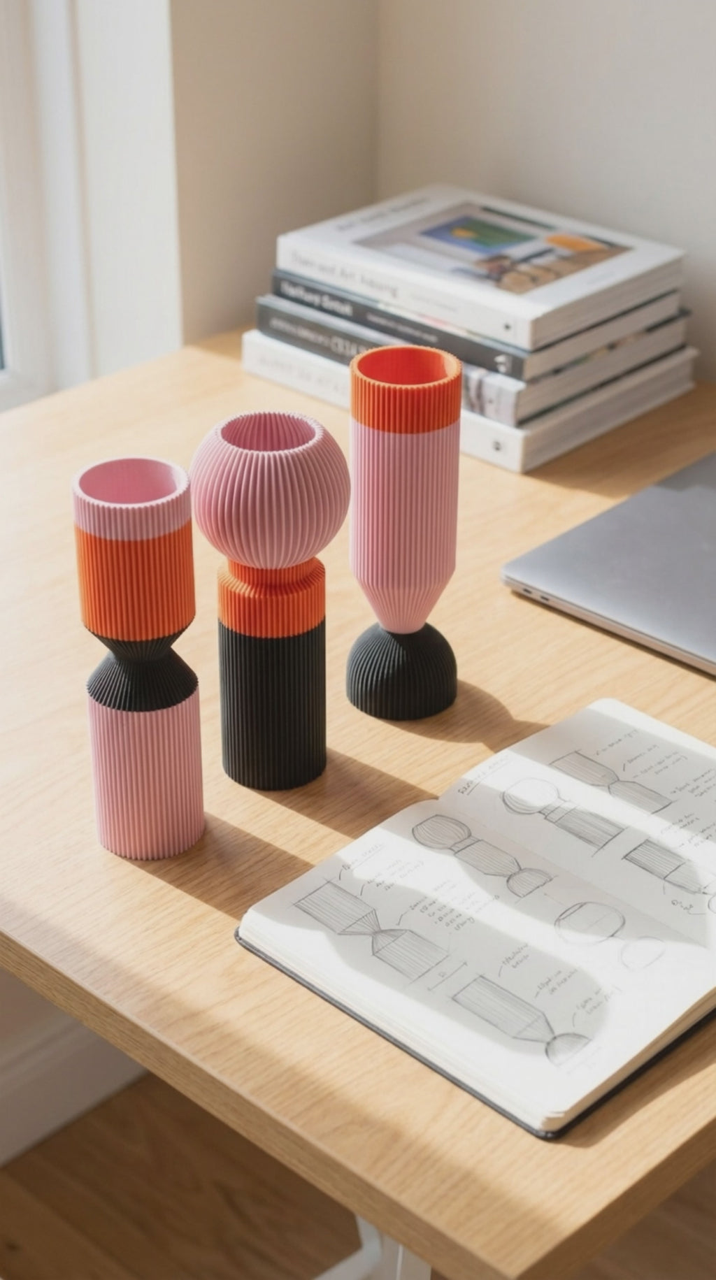 Modern Designer Vase — Minimalist Artistic Flower Vase (Pink1)