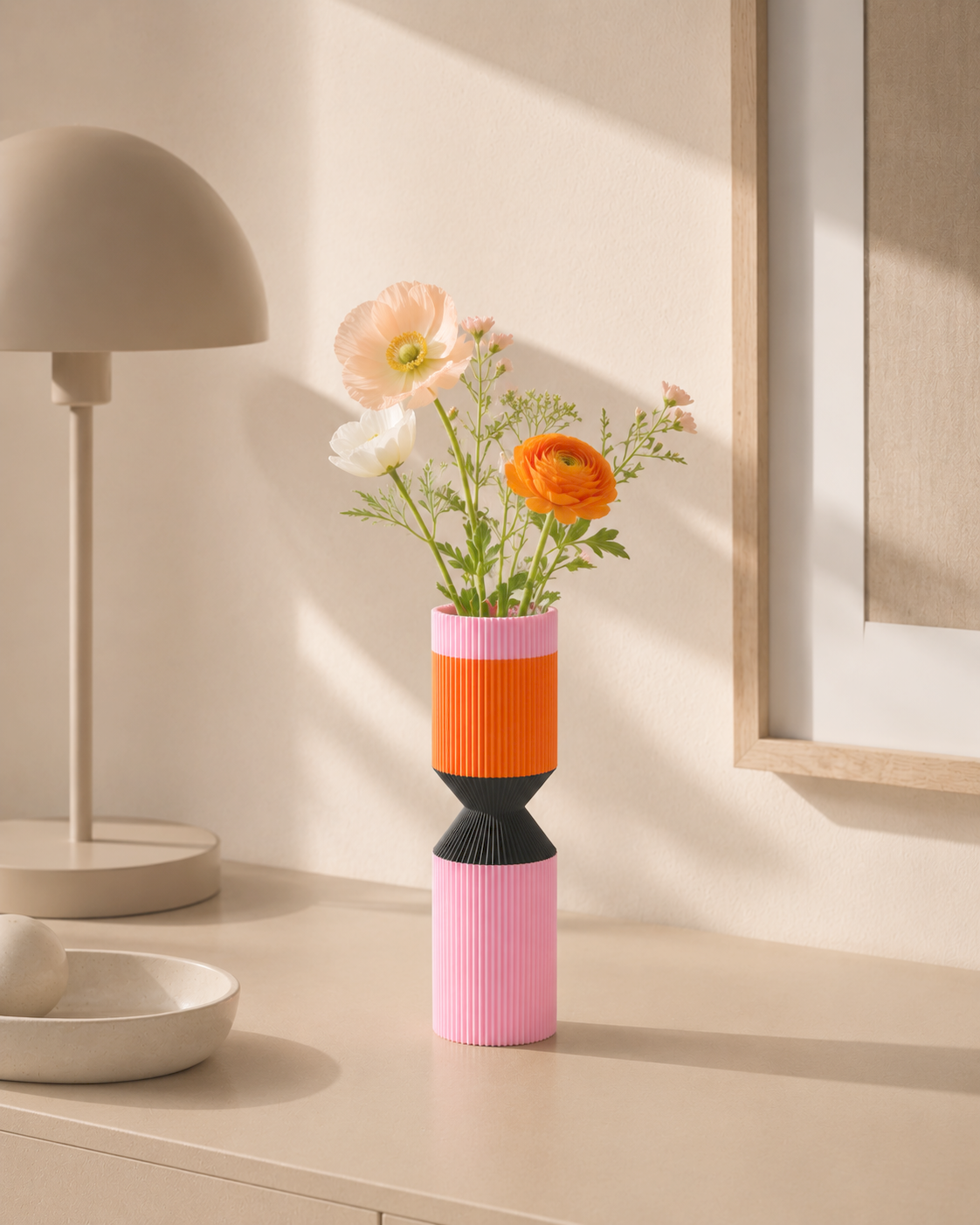 Modern Designer Vase — Minimalist Artistic Flower Vase (Pink1)