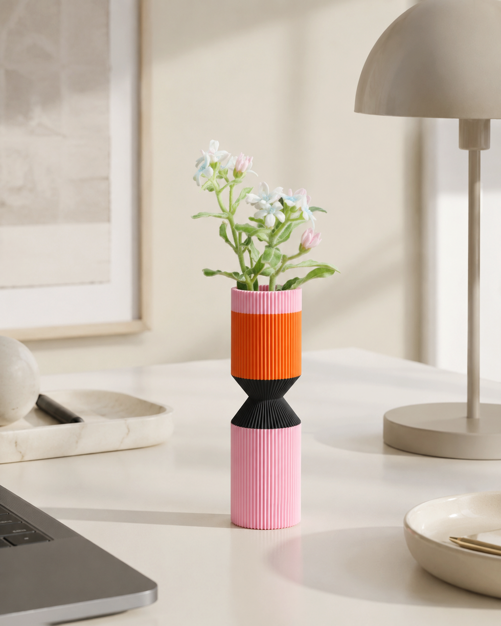Modern Designer Vase — Minimalist Artistic Flower Vase (Pink1)