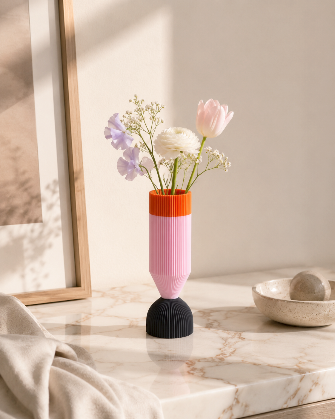 Modern Designer Vase — Minimalist Artistic Flower Vase (Pink2)