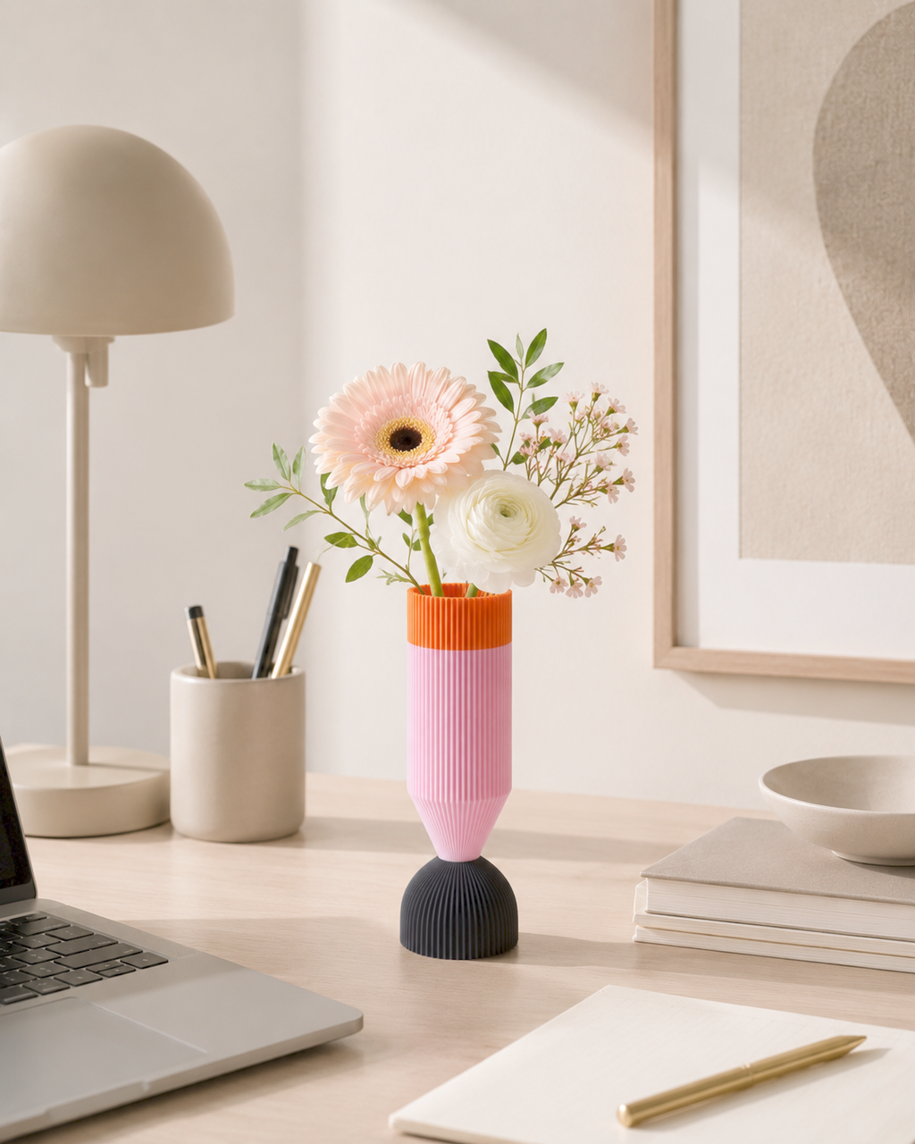 Modern Designer Vase — Minimalist Artistic Flower Vase (Pink2)