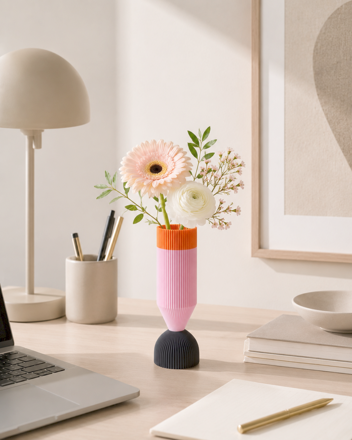 Modern Designer Vase — Minimalist Artistic Flower Vase (Pink2)