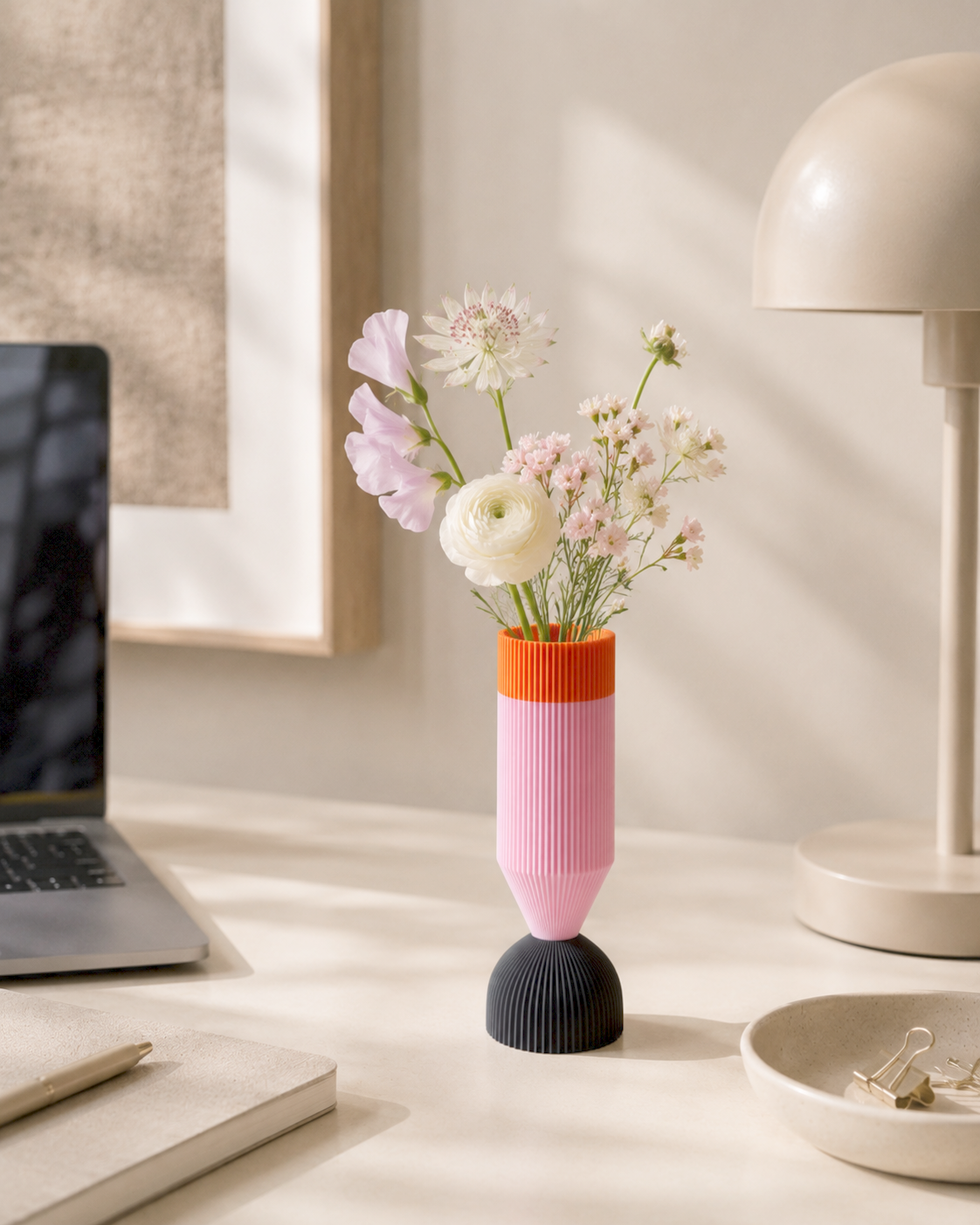 Modern Designer Vase — Minimalist Artistic Flower Vase (Pink2)