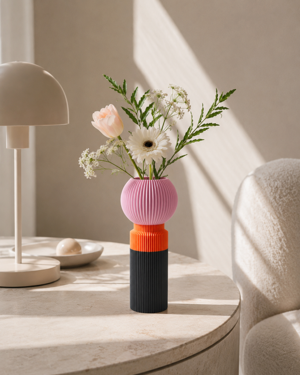 Modern Designer Vase — Minimalist Artistic Flower Vase (Pink3)