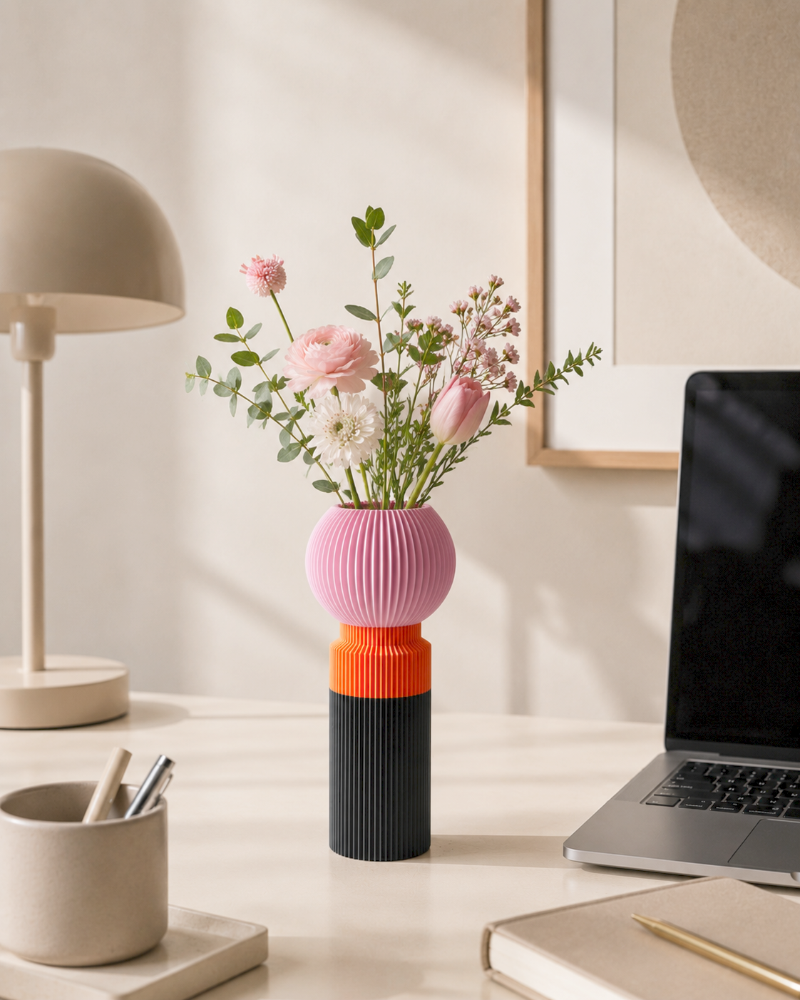 Modern Designer Vase — Minimalist Artistic Flower Vase (Pink3)