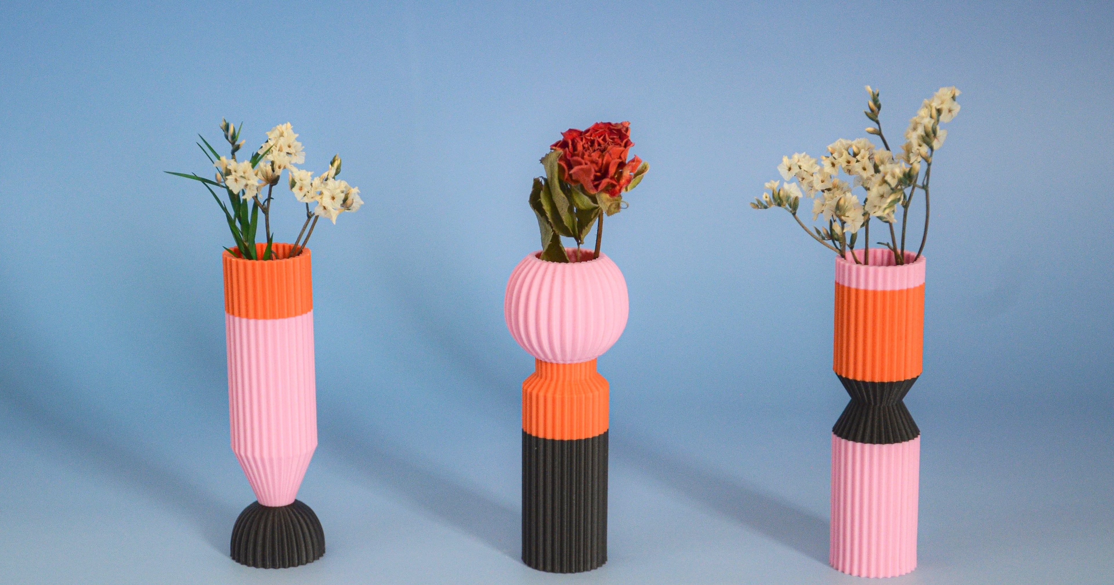 Modern Designer Vase — Minimalist Artistic Flower Vase (Pink1)